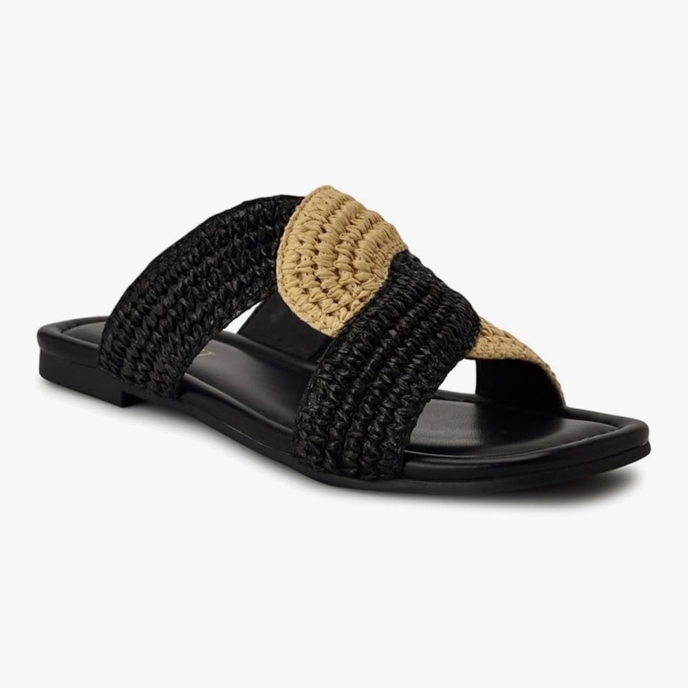 New! Nine West, size 6, black, quara sandel, black & tan